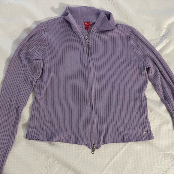 Purple Guess zip up shirt - Picture 2 of 3